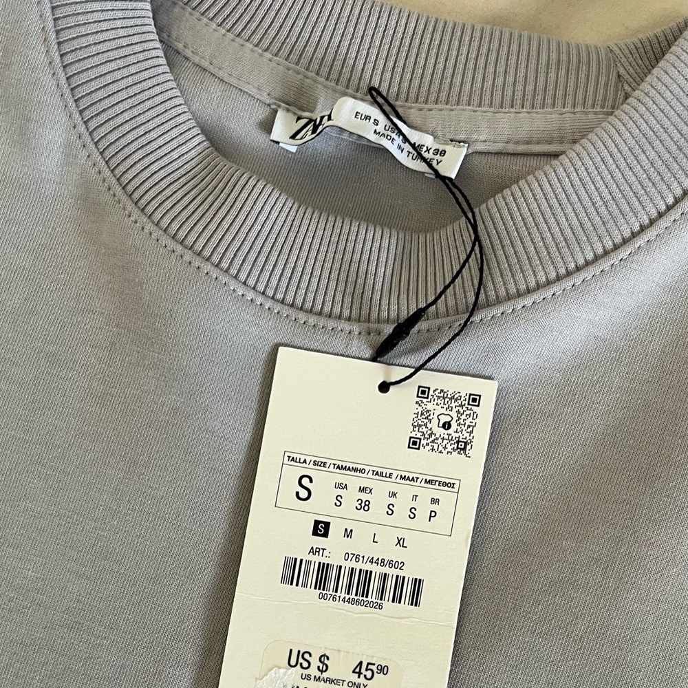 Zara Gray Crewneck Sweater Knit Casual